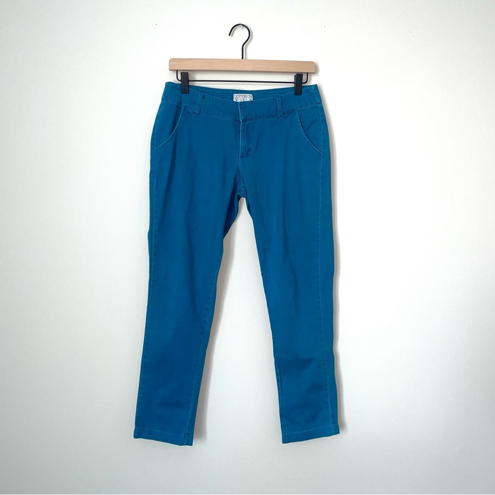 Turquoise Blue‎ Low Rise Trousers Y2K Pants